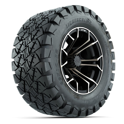 GTW® Spyder Matte Black/Bronze 12 in Wheels with 22X10-12 Timberwolf All-Terrain Tires – Full Set