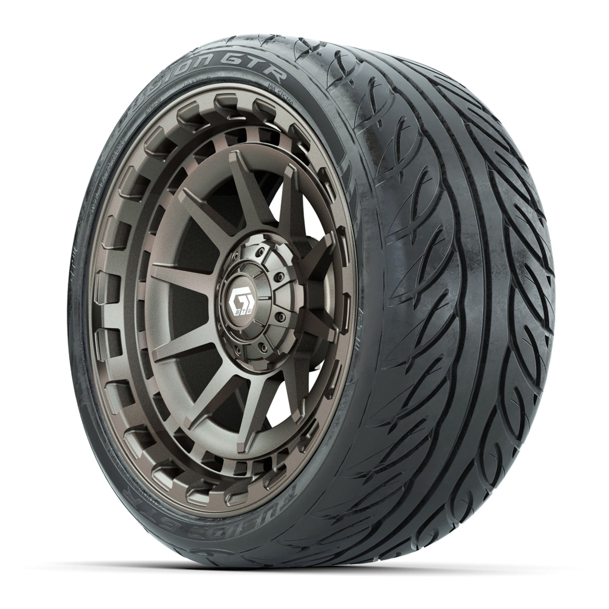 GTW® Barricade Satin Bronze 15 in Wheels with 215/40-R15 Fus - 3/4 view