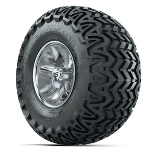 GTW Godfather Chrome 10 in Wheels with 22x11-10 Predator All-Terrain Tires – Full Set