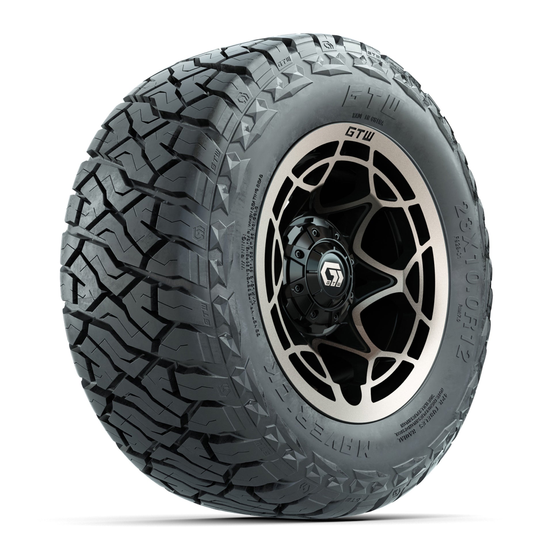 GTW Nexus Black/Bronze 12 in Wheels with 23x10.00-R12 Maverick All-Terrain Tires – Full Set