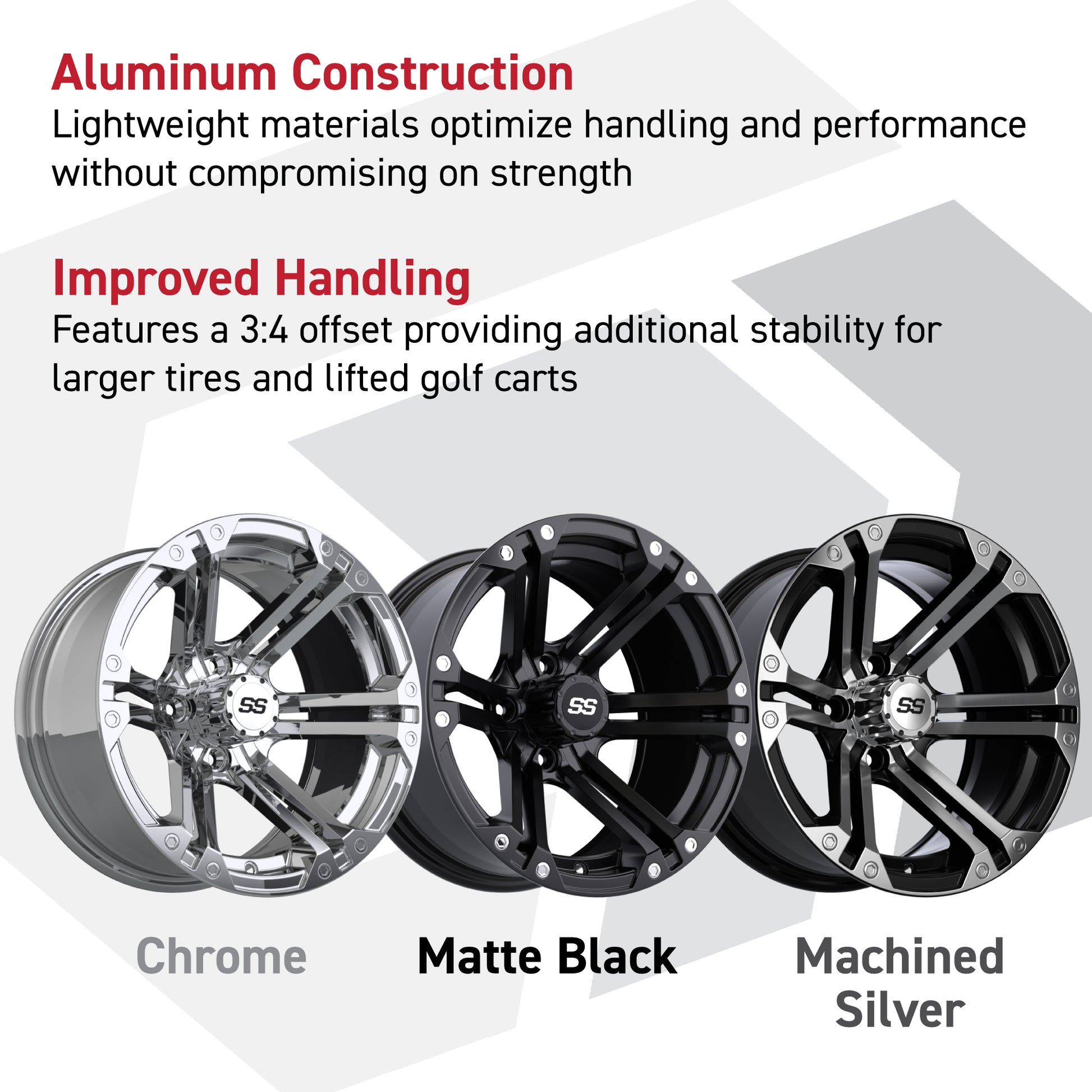 GTW Specter Black and Machined Wheels with 22in Timberwolf Mud Tires - 12 Inch