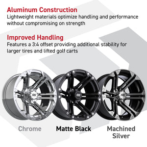 GTW Specter Black and Machined Wheels with 22in Timberwolf Mud Tires - 12 Inch