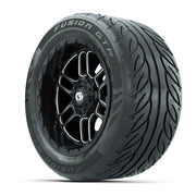 GTW® Titan Black/Machined 14 in Wheels with 255/45-R14 Fusio - 3/4 view