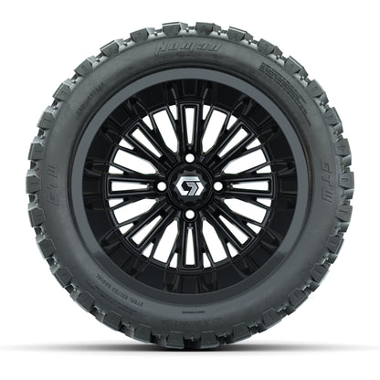 GTW Viper Gloss Black 14 in Wheels with 23X10-R14 Nomad Steel Belt Radial All-Terrain Tires – Full Set