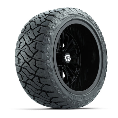 GTW Viper Gloss Black 14 in Wheels with 23X10-R14 Maverick Steel Belted Radial All-Terrain Tires – Full Set