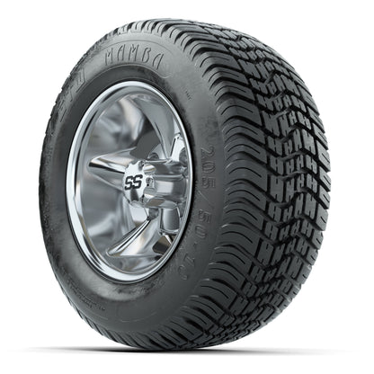 GTW Godfather Chrome 10 in Wheels with 205/50-10 Mamba Street Tires – Full Set