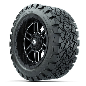 GTW Titan Black/Machined 14 in Wheels with 22X10-14 Timberwo - 3/4 view