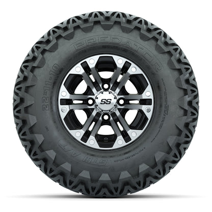 GTW Specter Black and Machined Wheels with 22in Predator A-T Tires - 10 Inch