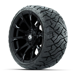 GTW Diablo Gloss Black/Machined 14 in Wheels with 205/35-R14 Maverick Low-Profile All-Terrain Tires – Full Set