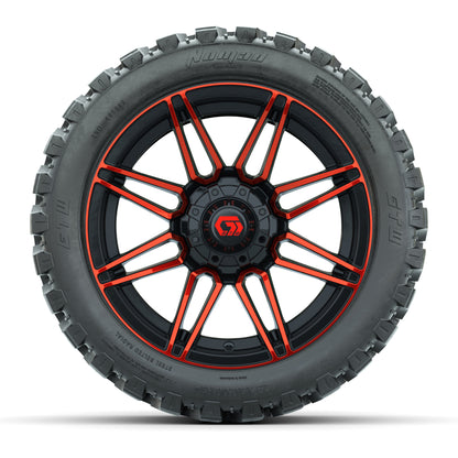 GTW® Stealth Red/Machined 14 in Wheels with 23X10-R14 Nomad  - front view