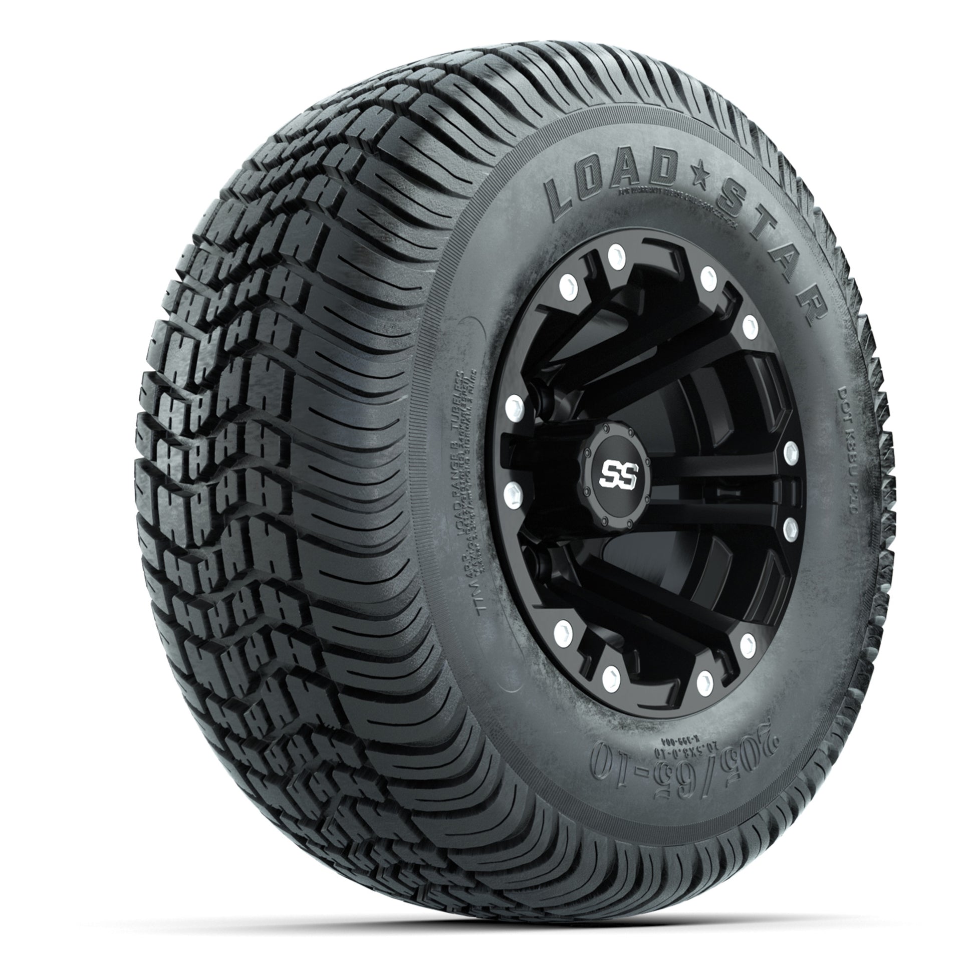 GTW Specter Matte Black 10 in Wheels with 205/65-10 Kenda Load Star Street Tires – Full Set