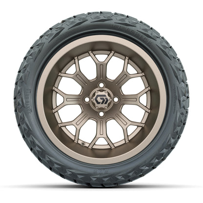GTW Assault Matte Bronze 15 in Wheels with 23X10-R15 Maverick Steel Belted Radial All-Terrain Tires – Full Set