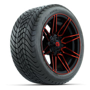 GTW Stealth Red/Machined 14 in Wheels with 225/30-14 Mamba Street Tires – Full Set