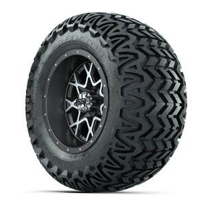 GTW® Vortex 2 Matte Gray/Machined 12 in Wheels with 23X10.5-12 Predator All-Terrain Tires – Full Set