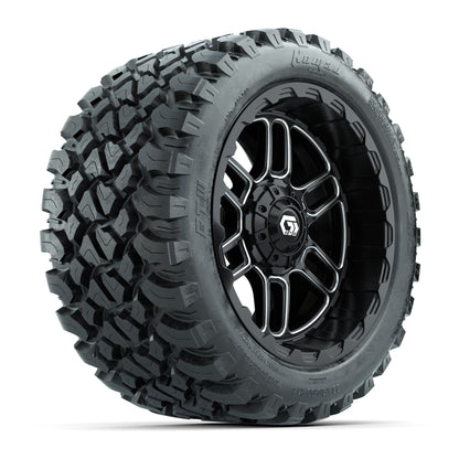 Set of (4) 14 in GTW® Titan Machined &amp; Black Wheels with 23x10-R14 Nomad All-Terrain Tires