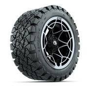 GTW® Nexus Gloss Black/Silver 14 in Wheels with 22x10-14 Timberwolf All-Terrain Tires – Full Set