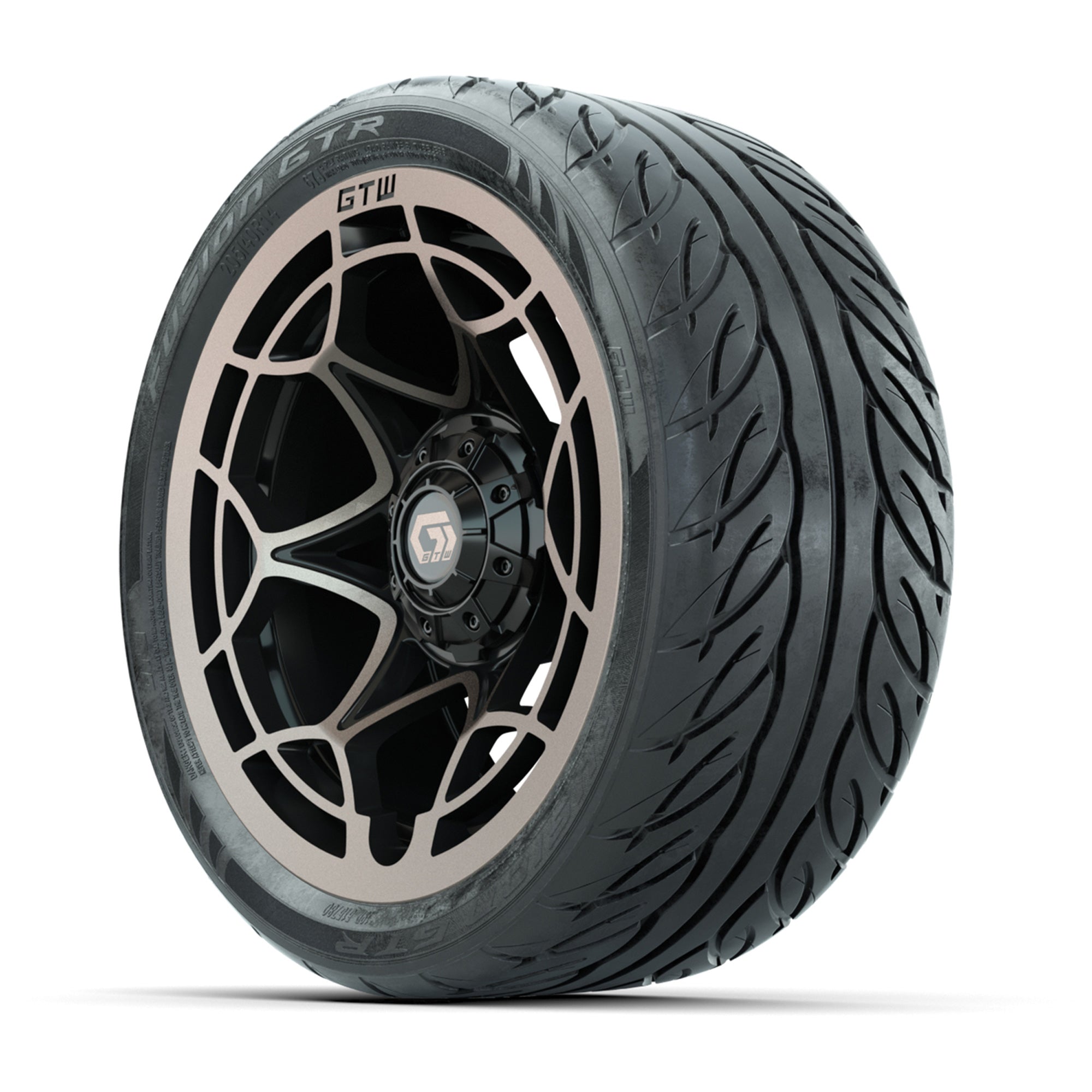 GTW® Nexus Gloss Black/Bronze 14 in Wheels with 205/40-R14 F - 3/4 view