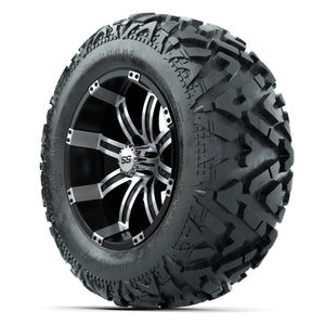 GTW Tempest Black/Machined 14 in Wheels with 25x10-14 Barrag - 3/4 view
