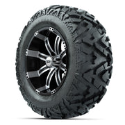 GTW Tempest Black/Machined 14 in Wheels with 25x10-14 Barrag - 3/4 view