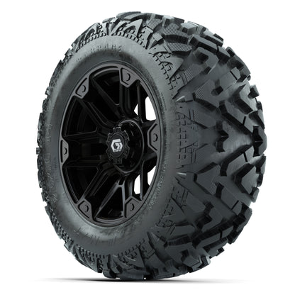 GTW Graffiti Gloss Black 14 in Wheels with 25x10-14 Barrage  - 3/4 view