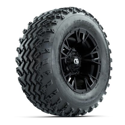 GTW® Vandal Matte Black/Machined 12 in Wheels with 23X10.00-12 Rogue All-Terrain Tires – Full Set