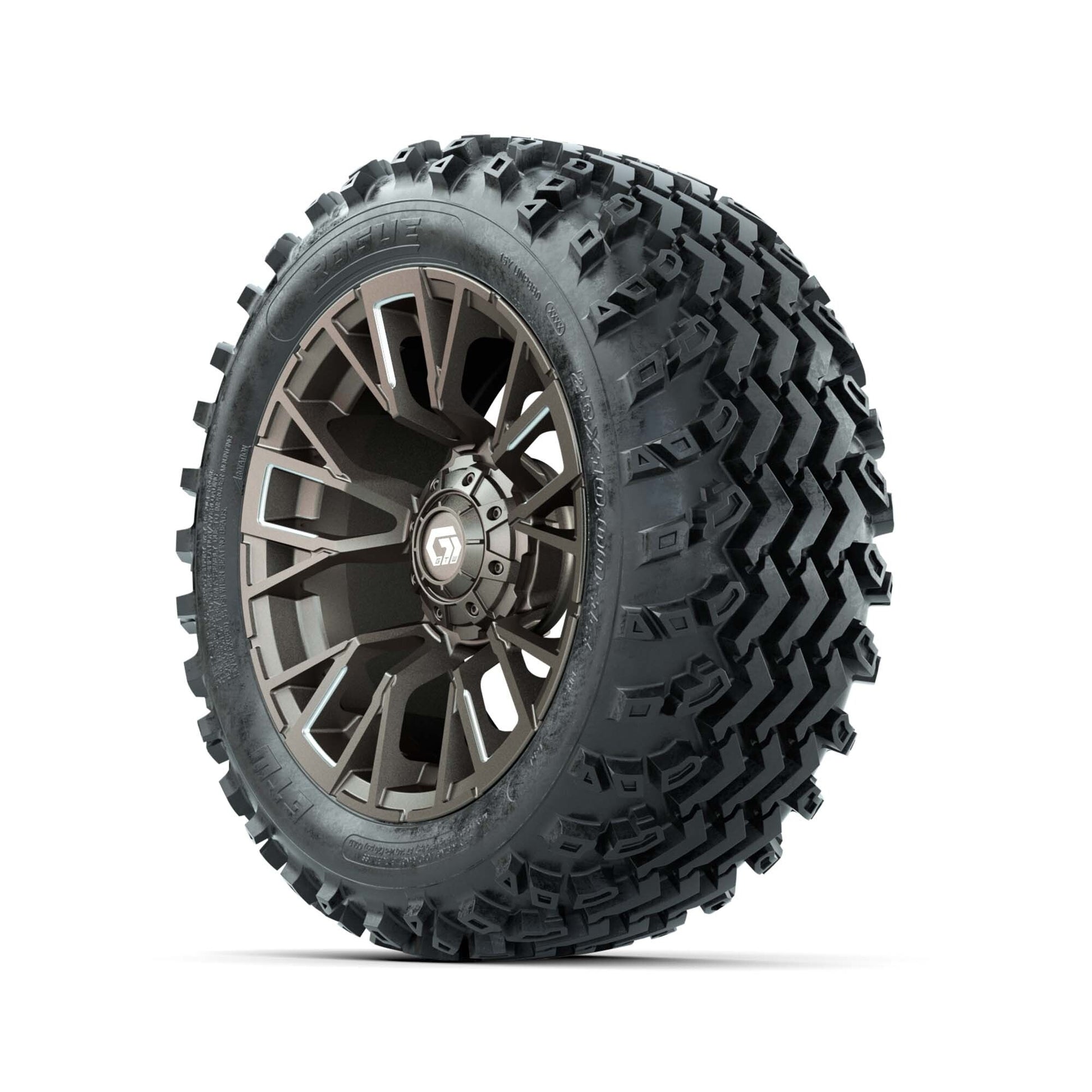 GTW® Vandal Bronze/Machined 14 in Wheels with 23X10.00-14 Ro - 3/4 view
