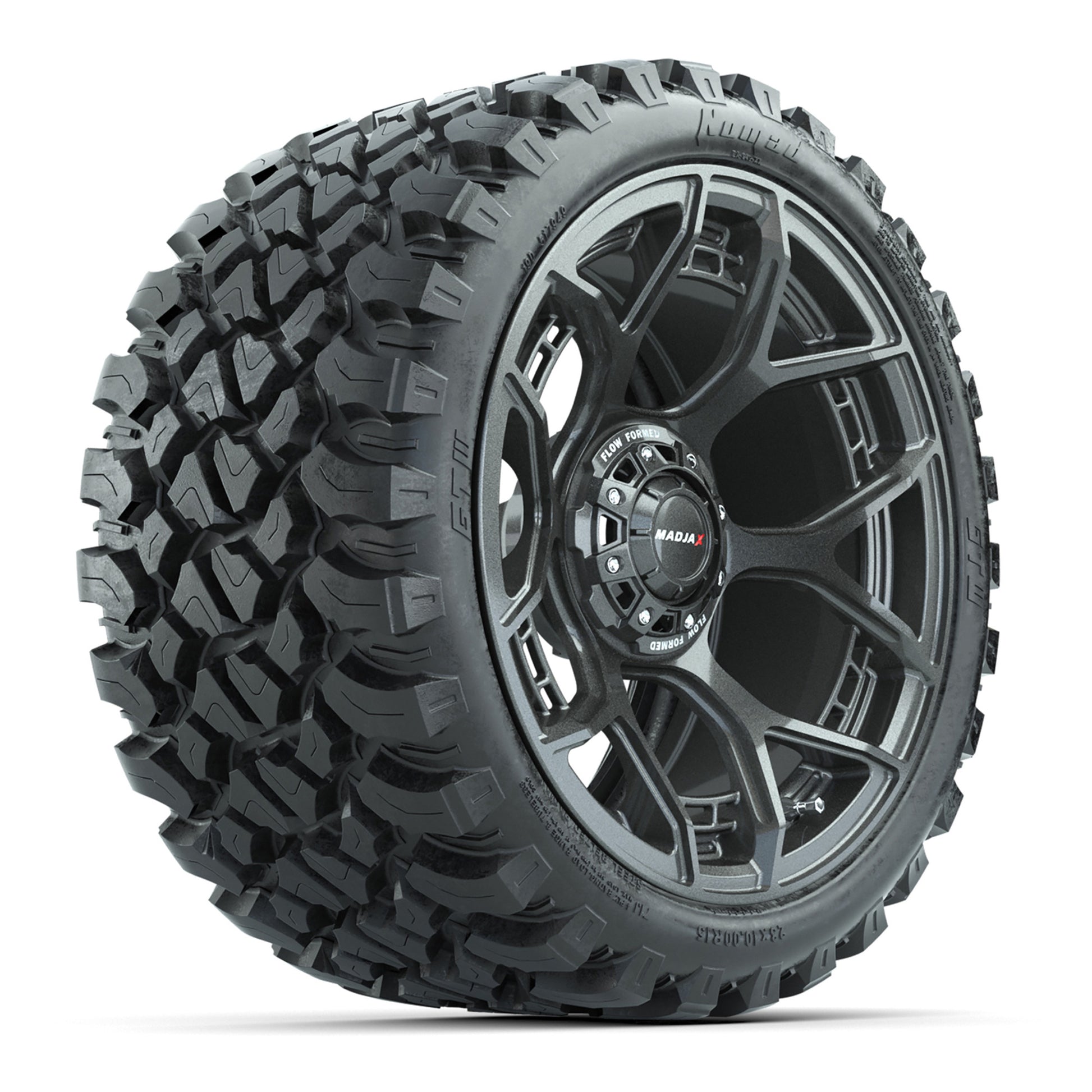 Set of (4) 15" MadJax® Flow Form Evolution Gunmetal Wheels with GTW® Nomad Off Road Tires