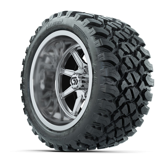 GTW Reaper Chrome 14 in Wheels with 23X10-R14 Nomad Steel Belt Radial All-Terrain Tires – Full Set