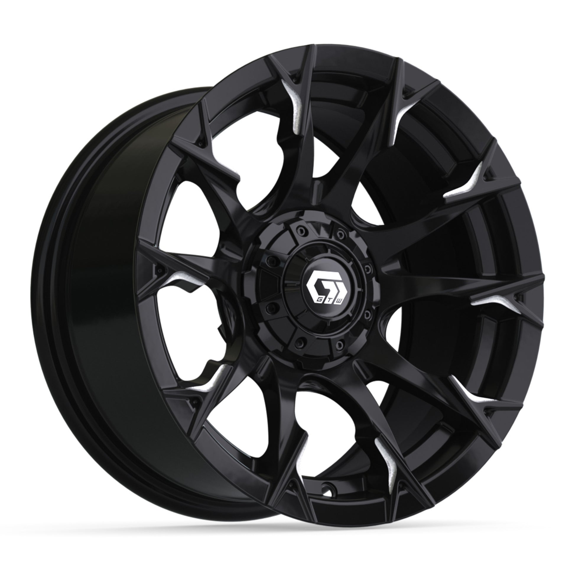 14″ GTW® Diablo Gloss Black with Machined Accents Wheel