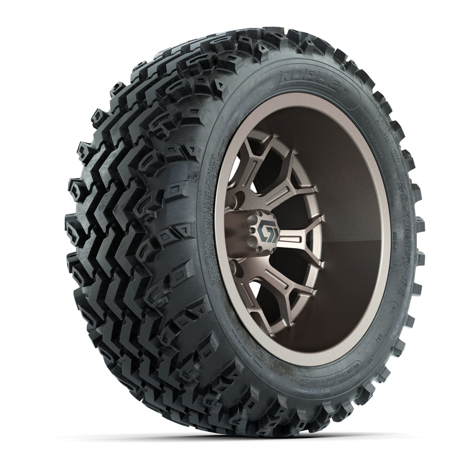 GTW Assault Matte Bronze 14 in Wheels with 23X10-R14 Rogue All-Terrain Tires – Full Set