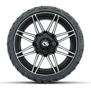 GTW Stealth Gloss Black/Machined 14 in Wheels with 205/35-R1 - front view