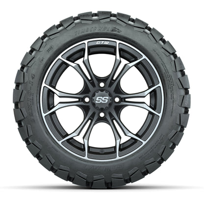 GTW Spyder Matte Grey 14 in Wheels with 22x10-14 GTW Timberw - front view