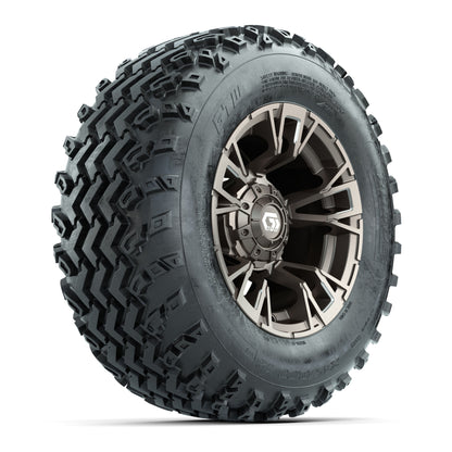 GTW® Vandal Bronze/Machined 12 in Wheels with 23X10.00-12 Rogue All-Terrain Tires – Full Set