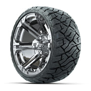 GTW Specter Chrome 14 in Wheels with 205/35-R14 Maverick Low - 3/4 view