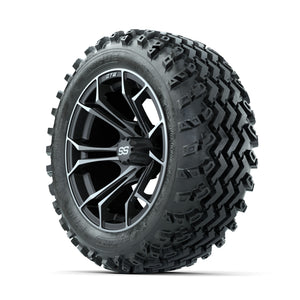 GTW Spyder Machined/Grey 14 in Wheels with 23x10.00-14 Rogue - 3/4 view