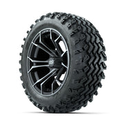 GTW Spyder Machined/Grey 14 in Wheels with 23x10.00-14 Rogue - 3/4 view
