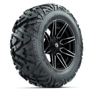 GTW Stealth Black/Machined 14 in Wheels with 25x10-14 Barrage Mud Tires – Full Set