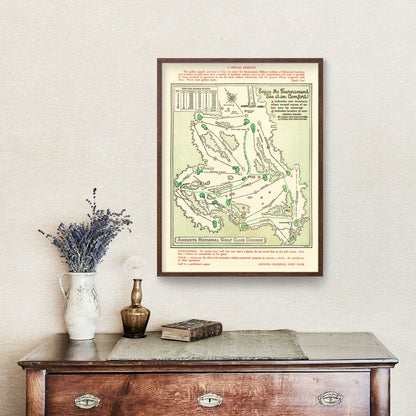Vintage Map of Augusta National Golf Course, 1954