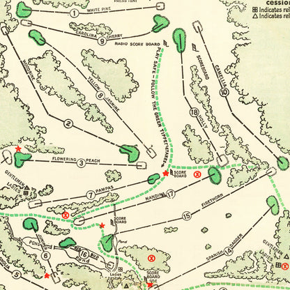 Vintage Map of Augusta National Golf Course, 1954