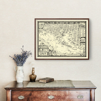 Vintage Map of Toluca Lake Lakeside Golf Course, 1936