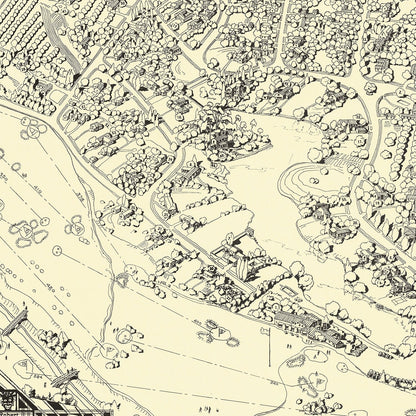 Vintage Map of Toluca Lake Lakeside Golf Course, 1936