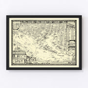 Vintage Map of Toluca Lake Lakeside Golf Course, 1936
