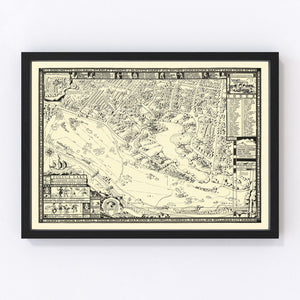 Vintage Map of Toluca Lake Lakeside Golf Course, 1936