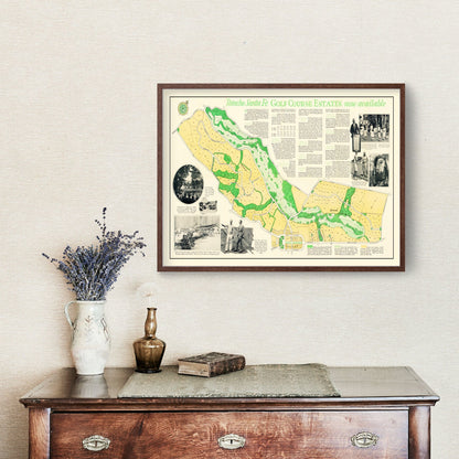 Vintage Map of Rancho Santa Fe Golf Course Estates, 1929