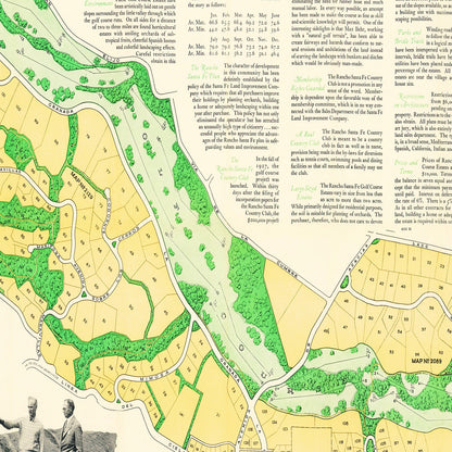 Vintage Map of Rancho Santa Fe Golf Course Estates, 1929