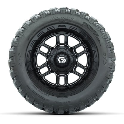Set of (4) 12 in GTW® Titan Machined & Black Wheels with 22x11-R12 Nomad All-Terrain Tires