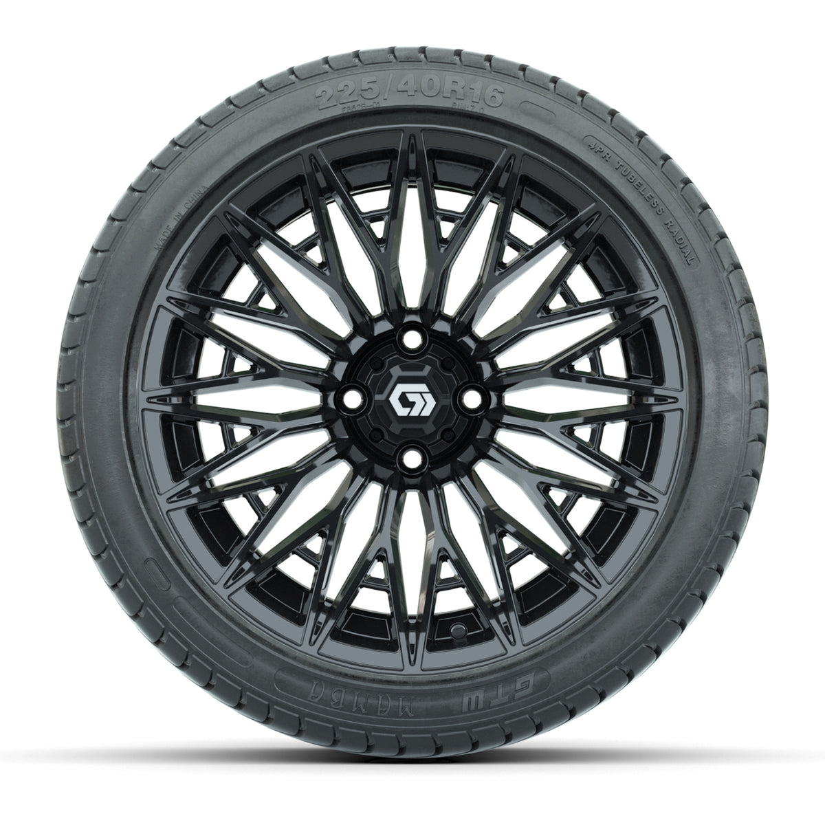 GTW Blur Gloss Black 16 in Wheels with 225/40-R16 Mamba Street Tires – Full Set