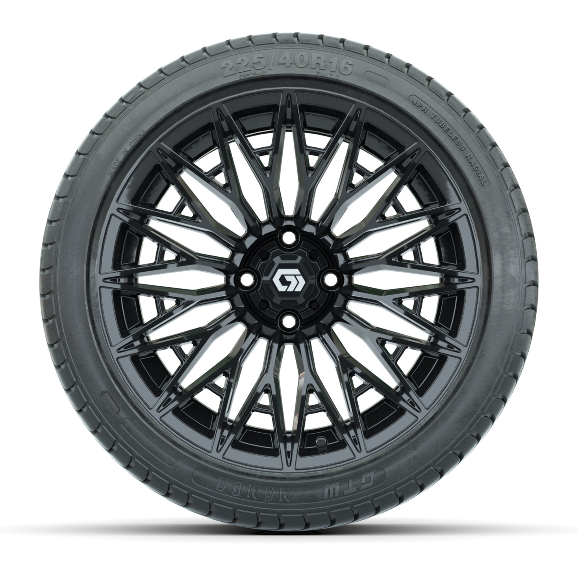 GTW Blur Gloss Black 16 in Wheels with 225/40-R16 Mamba Street Tires – Full Set