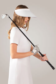 White Wide Brim Slide On Visor