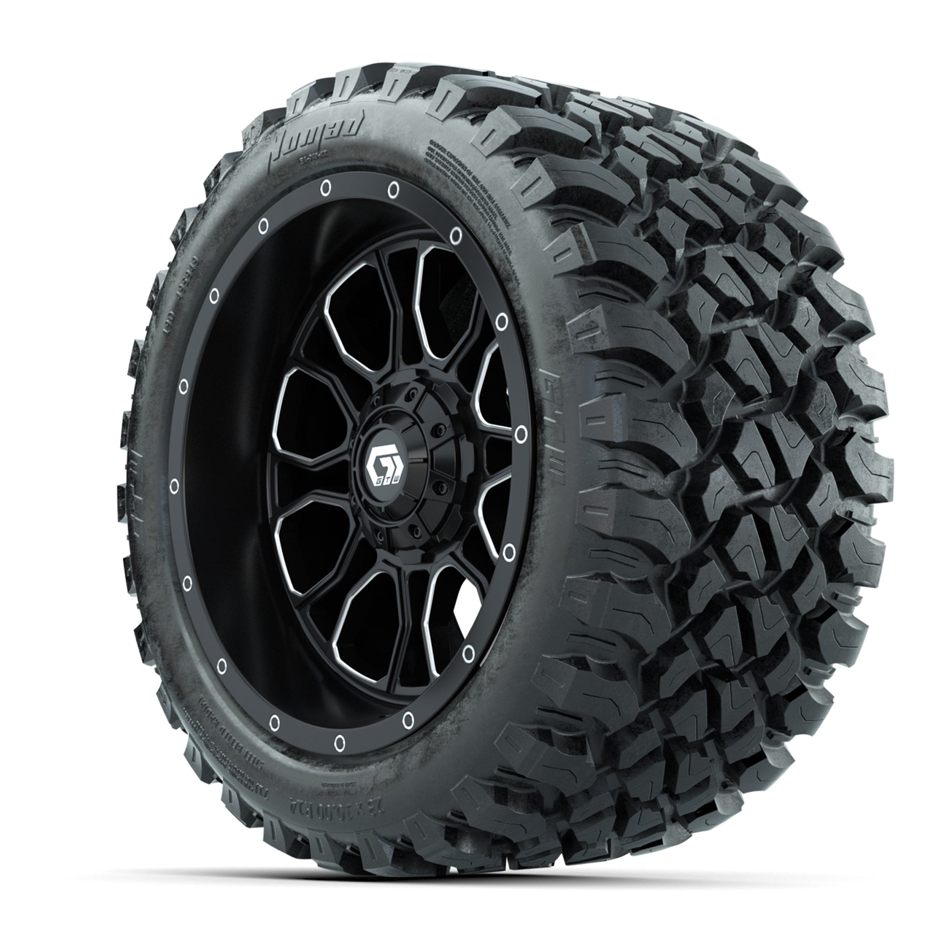Set of (4) 14 in GTW® Volt Machined &amp; Black Wheels with  - 3/4 view